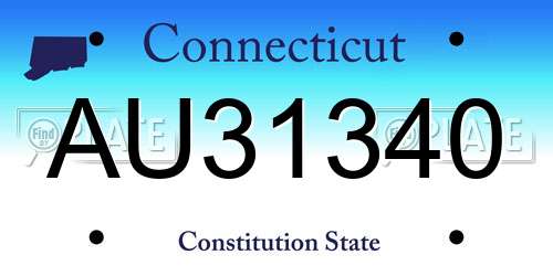 AU31340 Connecticut License Plate