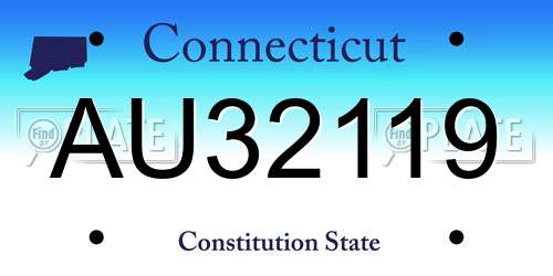 AU32119 Connecticut License Plate