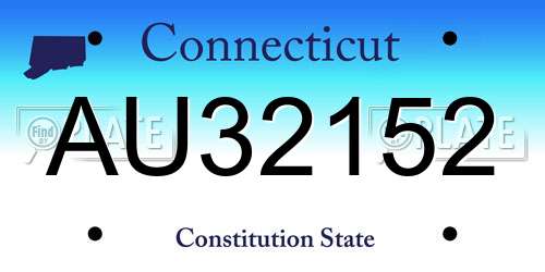 AU32152 Connecticut License Plate
