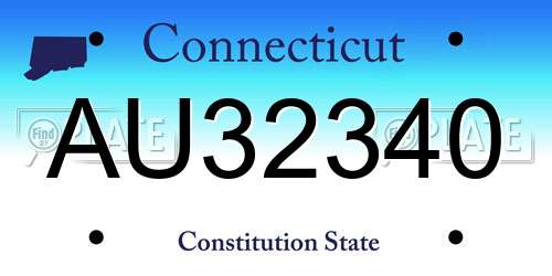 AU32340 Connecticut License Plate