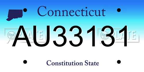 AU33131 Connecticut License Plate