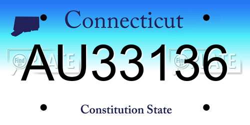 AU33136 Connecticut License Plate