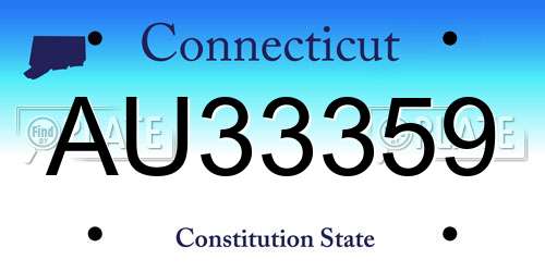 AU33359 Connecticut License Plate