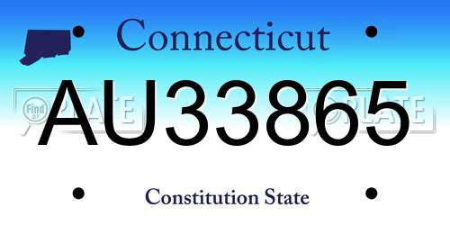 AU33865 Connecticut License Plate