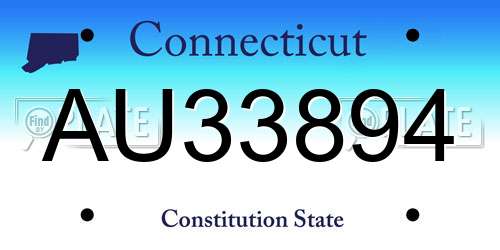 AU33894 Connecticut License Plate
