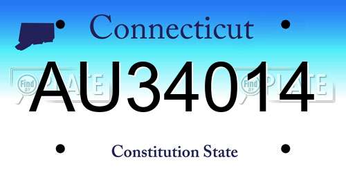 AU34014 Connecticut License Plate