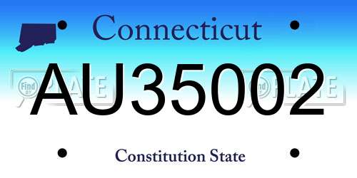 AU35002 Connecticut License Plate