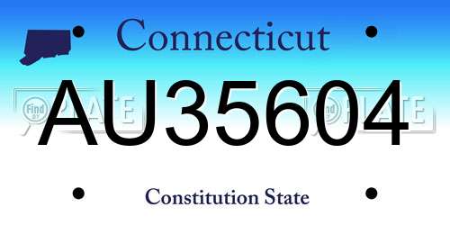 AU35604 Connecticut License Plate