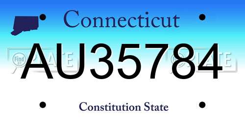 AU35784 Connecticut License Plate