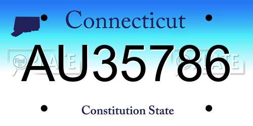 AU35786 Connecticut License Plate