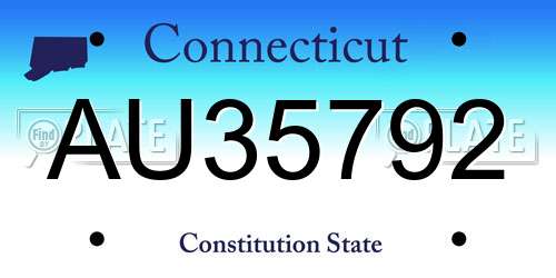 AU35792 Connecticut License Plate