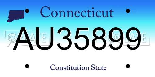 AU35899 Connecticut License Plate