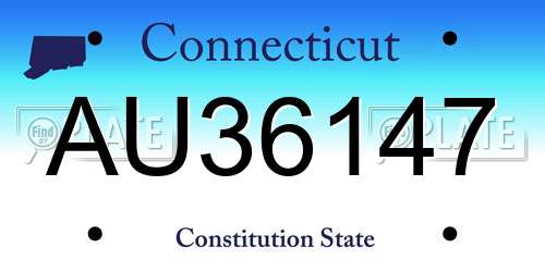 AU36147 Connecticut License Plate