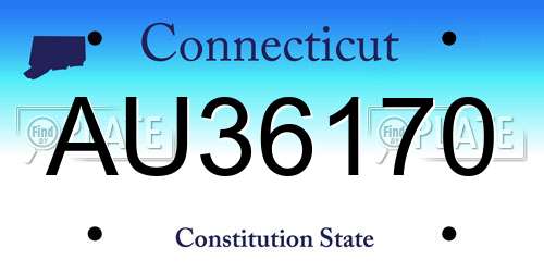AU36170 Connecticut License Plate