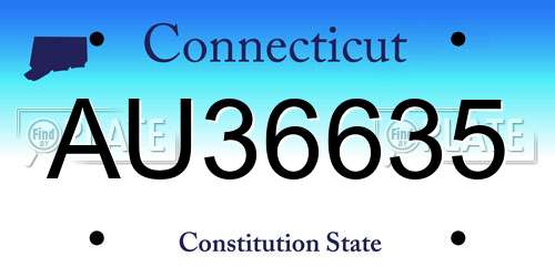 AU36635 Connecticut License Plate
