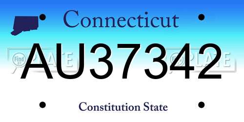 AU37342 Connecticut License Plate
