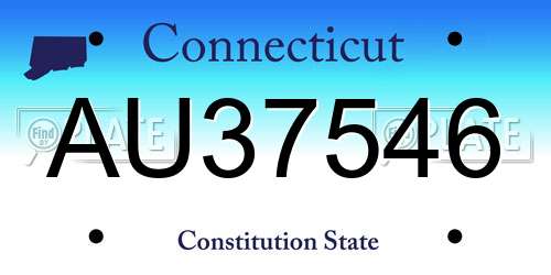 AU37546 Connecticut License Plate