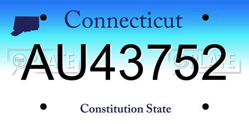 AU43752 Connecticut License Plate