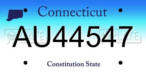 AU44547 Connecticut License Plate