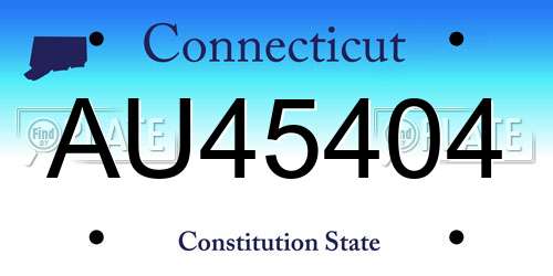 AU45404 Connecticut License Plate