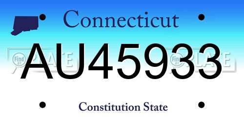 AU45933 Connecticut License Plate