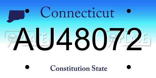 AU48072 Connecticut License Plate