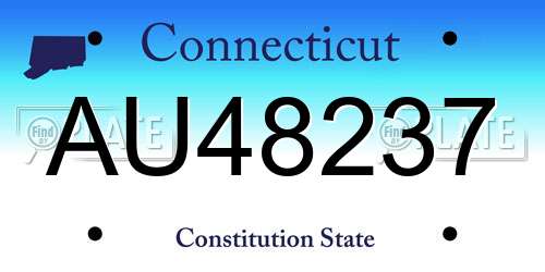 AU48237 Connecticut License Plate