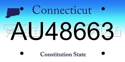 AU48663 Connecticut License Plate