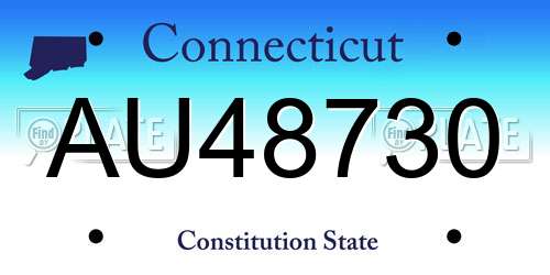 AU48730 Connecticut License Plate