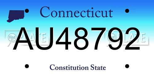 AU48792 Connecticut License Plate