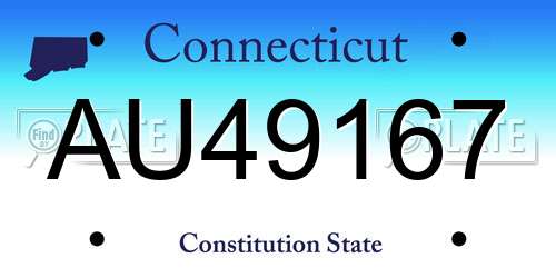 AU49167 Connecticut License Plate