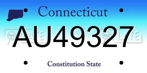 AU49327 Connecticut License Plate