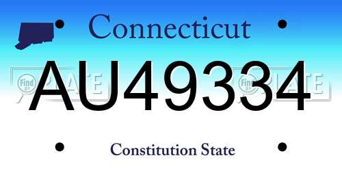 AU49334 Connecticut License Plate