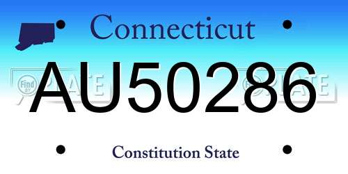 AU50286 Connecticut License Plate