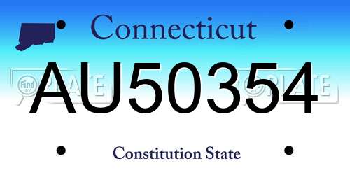 AU50354 Connecticut License Plate