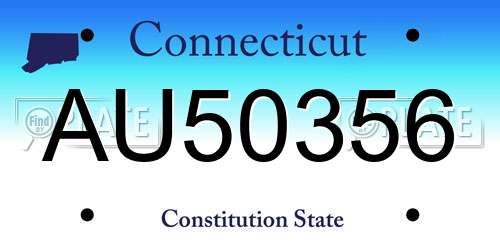 AU50356 Connecticut License Plate
