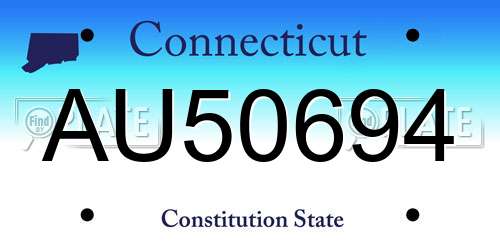 AU50694 Connecticut License Plate