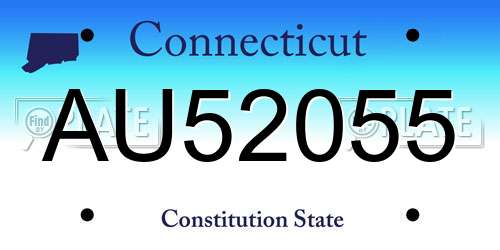 AU52055 Connecticut License Plate