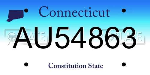 AU54863 Connecticut License Plate