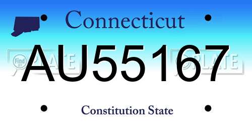 AU55167 Connecticut License Plate