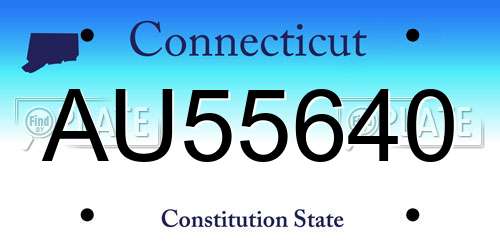 AU55640 Connecticut License Plate