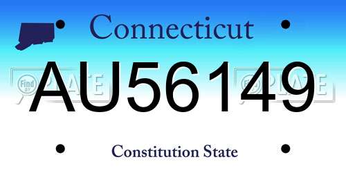 AU56149 Connecticut License Plate