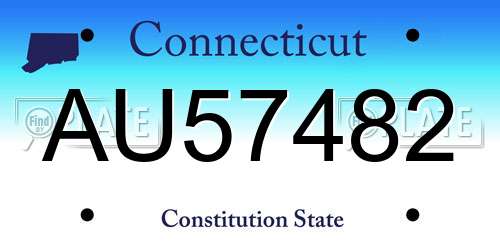 AU57482 Connecticut License Plate