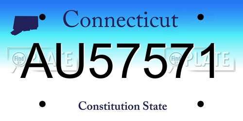 AU57571 Connecticut License Plate