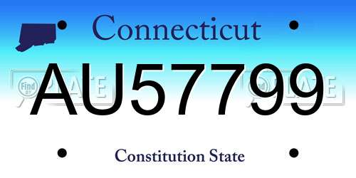 AU57799 Connecticut License Plate
