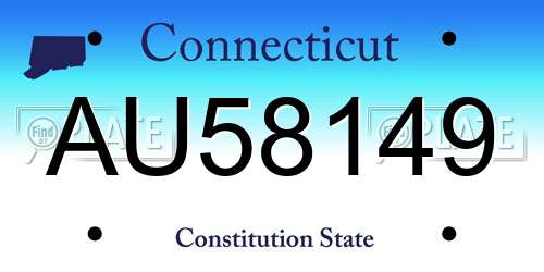 AU58149 Connecticut License Plate