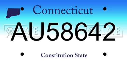AU58642 Connecticut License Plate