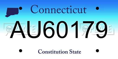 AU60179 Connecticut License Plate