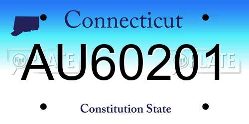 AU60201 Connecticut License Plate