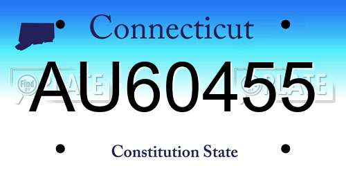 AU60455 Connecticut License Plate
